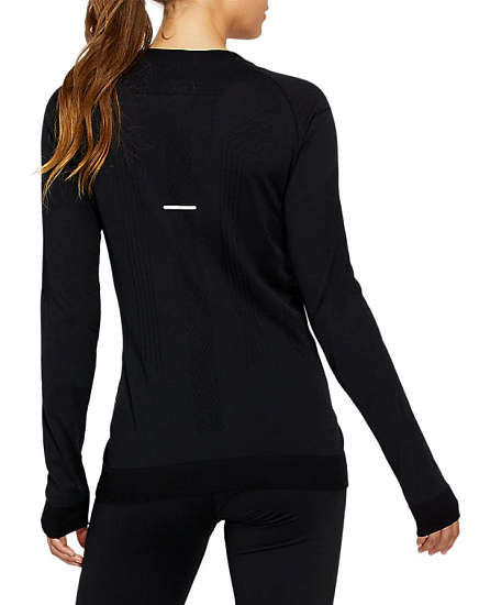 Футболка женская ASICS Winter Seamless LS Performance Black/Graphite Grey - Фото 2 большая