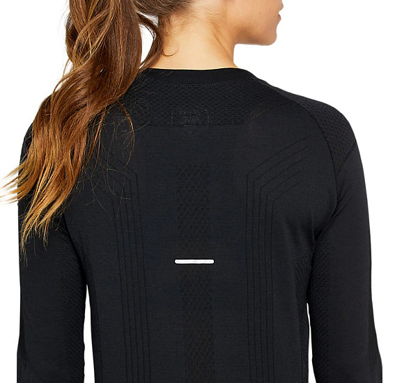 Футболка женская ASICS Winter Seamless LS Performance Black/Graphite Grey - Фото 4 большая