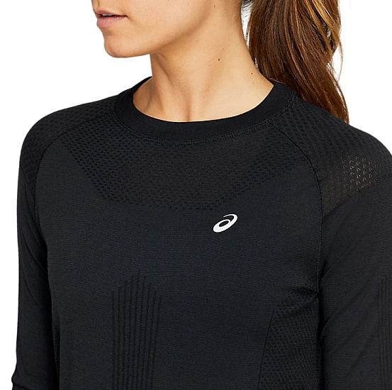 Футболка женская ASICS Winter Seamless LS Performance Black/Graphite Grey - Фото 5 большая