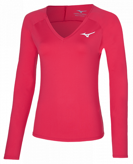 Футболка женская Mizuno L/S Tee Opera Red - Фото 1 большая