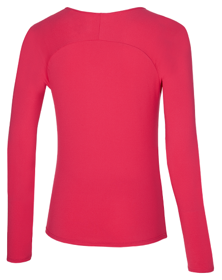 Футболка женская Mizuno L/S Tee Opera Red - Фото 2 большая