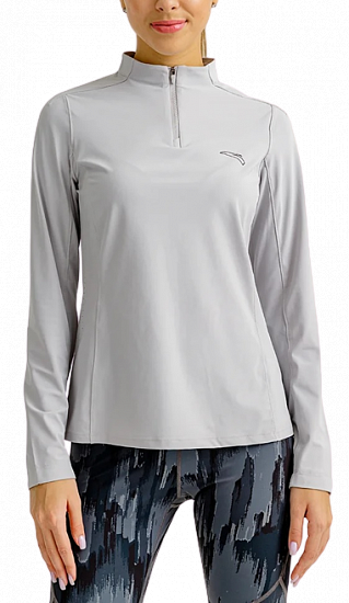 Лонгслив женский Anta Running LS Tee Chip Grey - Фото 1 большая