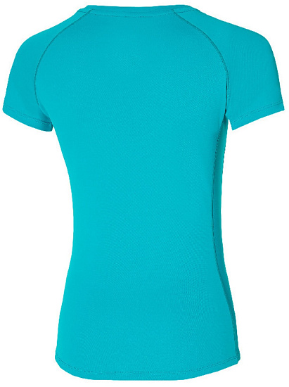 Футболка женская Mizuno Alpha Sun Protect синий/зеленый - Фото 2 большая