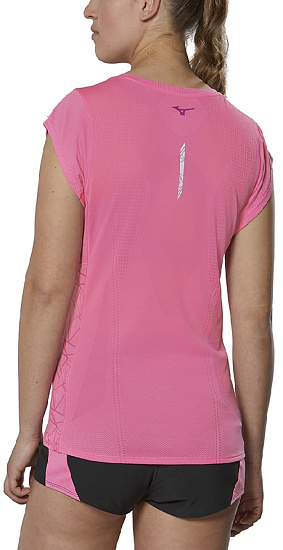 Футболка женская Mizuno Aero розовый - Фото 4 большая