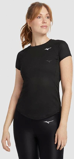 Футболка женская Mizuno DryAeroFlow черный - Фото 3 большая