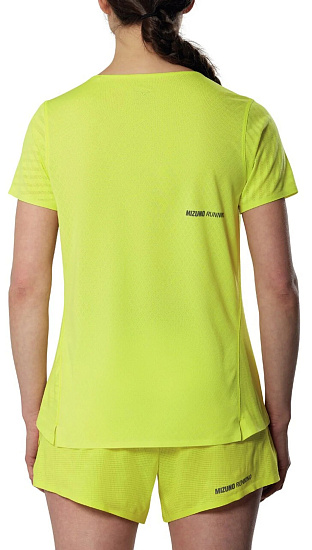 Футболка женская Mizuno Tech Light Lightning Yellow - Фото 3 большая