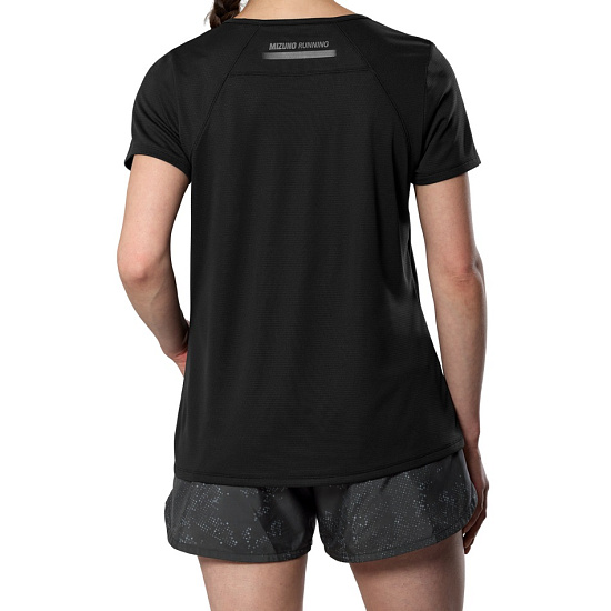 Футболка женская Mizuno Active Dryaeroflow Black - Фото 3 большая