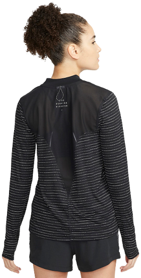 Футболка женская Nike Dri-FIT Run Division LS Black/Atomic Orange - Фото 2 большая