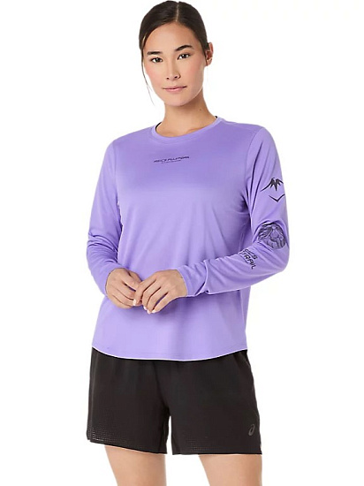 Лонгслив женский ASICS Fujitrail Logo Amethyst - Фото 2 большая