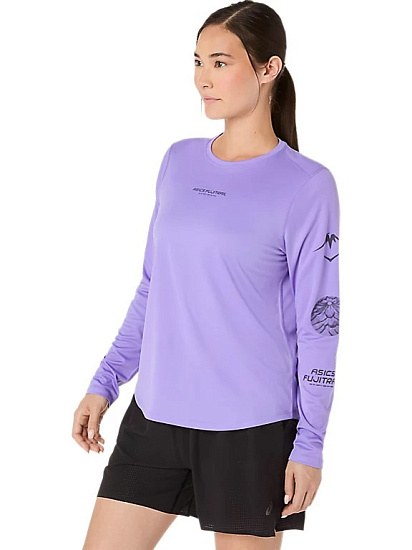 Лонгслив женский ASICS Fujitrail Logo Amethyst - Фото 3 большая