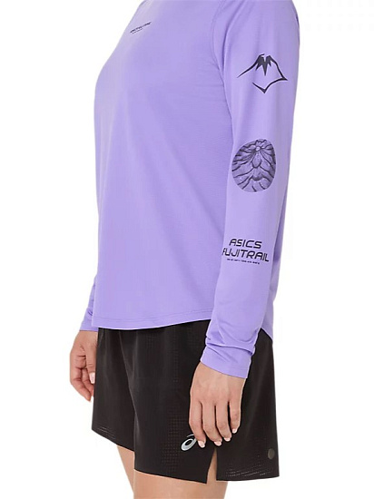 Лонгслив женский ASICS Fujitrail Logo Amethyst - Фото 7 большая