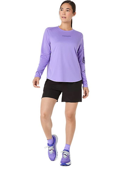 Лонгслив женский ASICS Fujitrail Logo Amethyst - Фото 8 большая