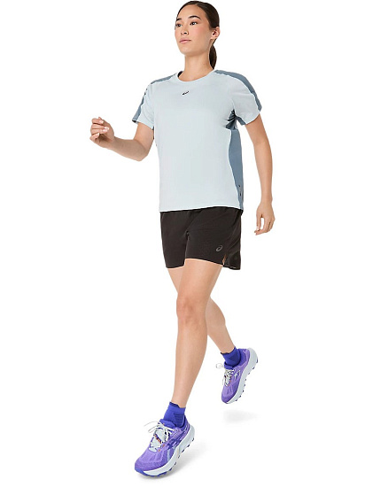 Футболка женская ASICS Fujitrail Elite Ss Cool Grey/Iron Clad - Фото 8 большая