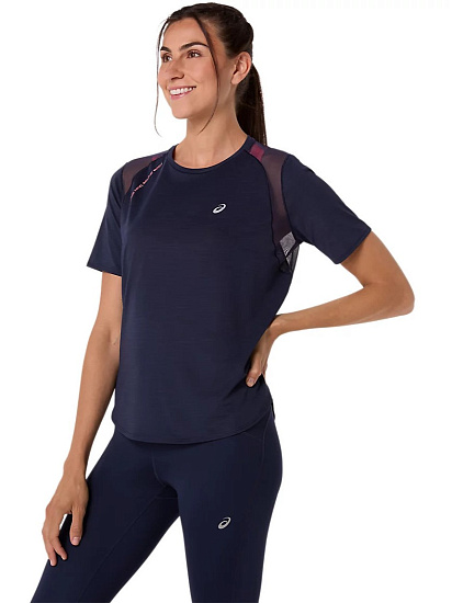 Футболка женская ASICS Road Ss Midnight - Фото 4 большая