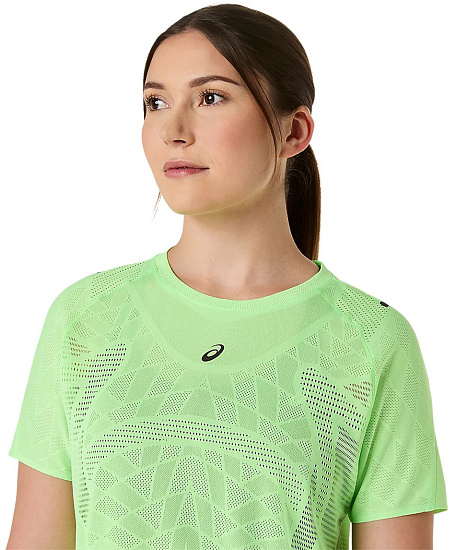 Футболка женская ASICS Metarun Ss Illuminate Green - Фото 5 большая
