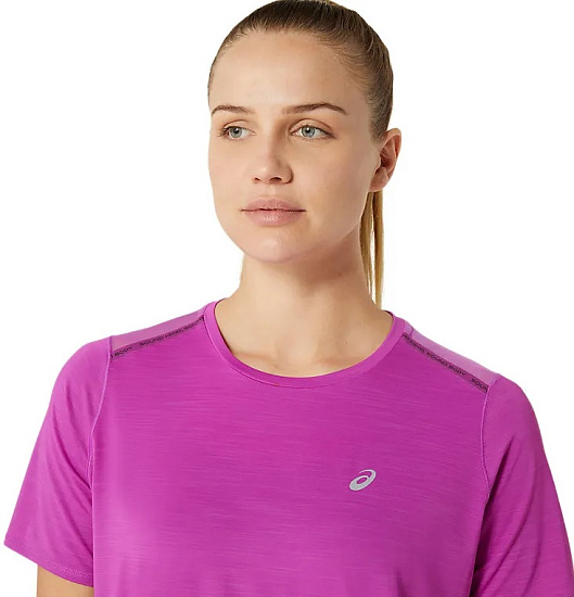 Футболка женская ASICS Road Top Lavender Grey/Indigo Fog - Фото 6 большая