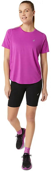 Футболка женская ASICS Road Top Lavender Grey/Indigo Fog - Фото 8 большая