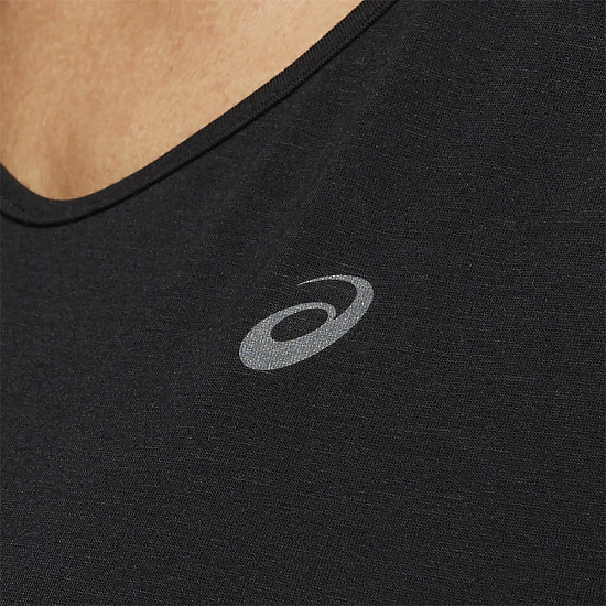 Футболка женская ASICS V-Neck Ss Top Performance Black - Фото 8 большая