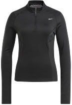 Лонгслив женский Reebok Running 1/4 Zip Черный