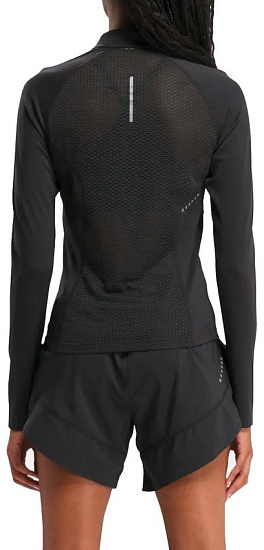 Лонгслив женский Reebok Running 1/4 Zip Черный - Фото 2 большая
