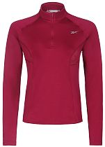 Лонгслив женский Reebok Running 1/4 Zip Бордовый