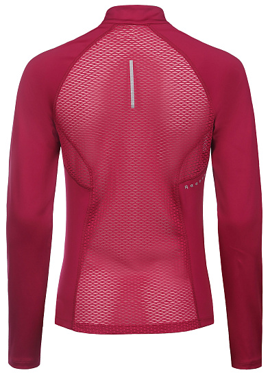 Лонгслив женский Reebok Running 1/4 Zip Бордовый - Фото 2 большая