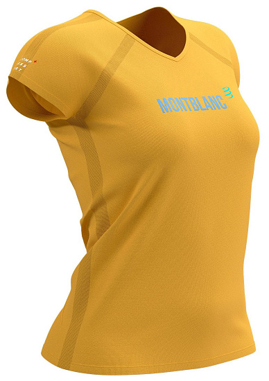 Футболка женская Compressport Training - Mont Blanc 2021 Охра - Фото 1 большая