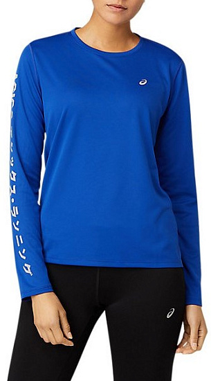 Футболка женская ASICS Katakana LS Blue - Фото 1 большая