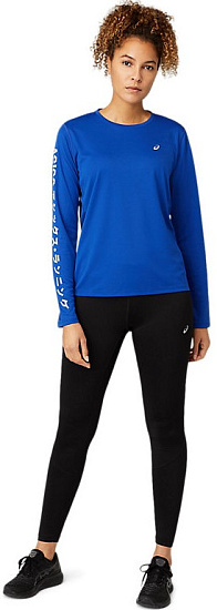 Футболка женская ASICS Katakana LS Blue - Фото 2 большая