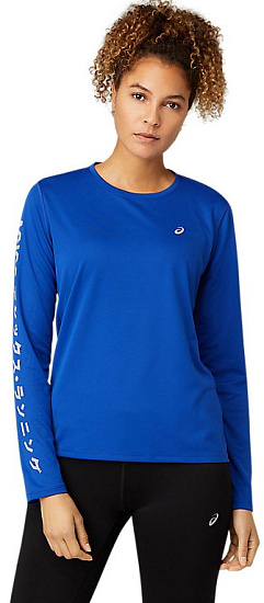 Футболка женская ASICS Katakana LS Blue - Фото 3 большая