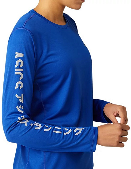 Футболка женская ASICS Katakana LS Blue - Фото 7 большая