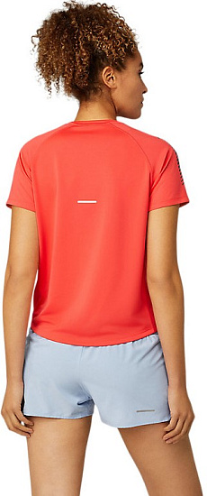 Футболка женская ASICS Icon Ss Pink Grapefruit/Carrier Grey - Фото 4 большая