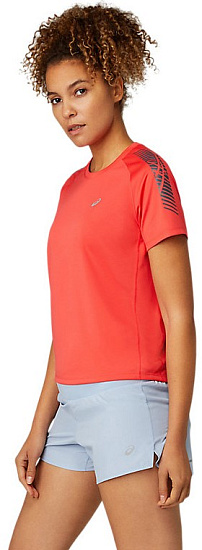 Футболка женская ASICS Icon Ss Pink Grapefruit/Carrier Grey - Фото 5 большая