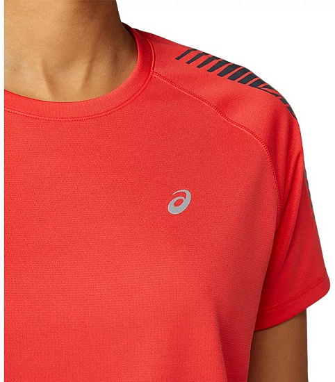 Футболка женская ASICS Icon Ss Pink Grapefruit/Carrier Grey - Фото 6 большая