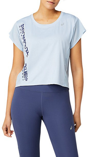 Футболка женская ASICS Run Ss Mist/Thunder Blue - Фото 1 большая