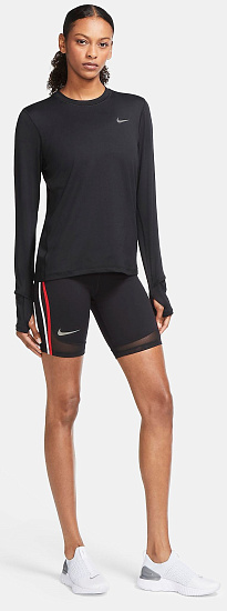 Футболка женская Nike Running Crew Black - Фото 4 большая