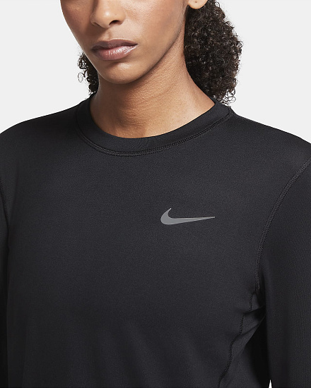 Футболка женская Nike Running Crew Black - Фото 5 большая
