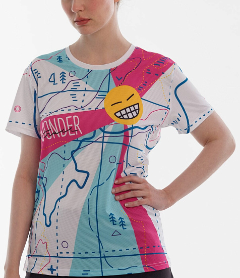 Футболка женская Wonder Trail Topo Blue Pink - Фото 2 большая