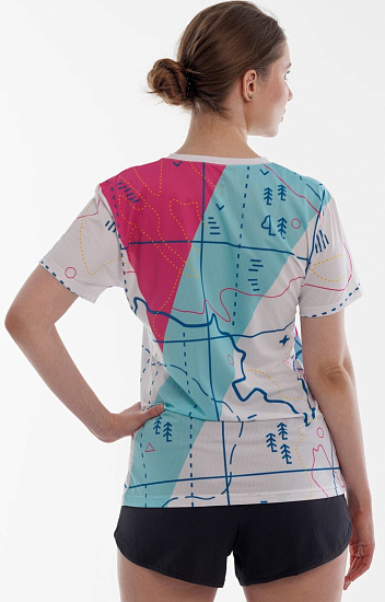 Футболка женская Wonder Trail Topo Blue Pink - Фото 4 большая