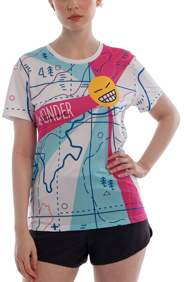 Футболка женская Wonder Trail Topo Blue Pink - Фото 1 большая