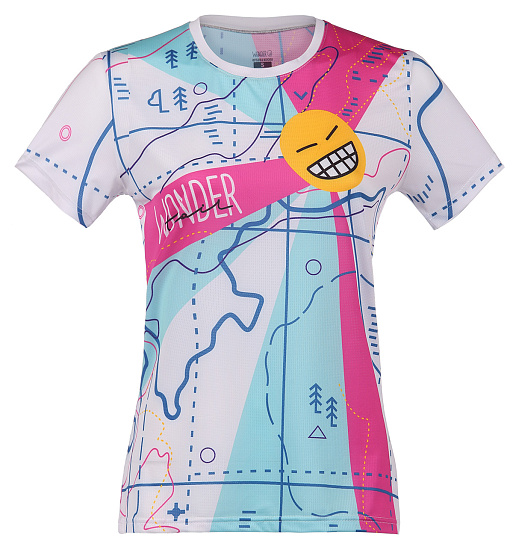 Футболка женская Wonder Trail Topo Blue Pink - Фото 1 большая