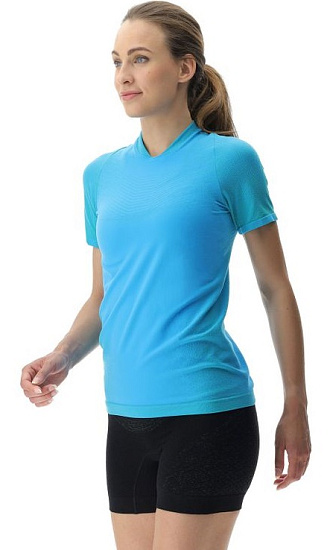 Футболка женская UYN Running Exceleration Ow Sh_Sl Turquoise/Ash - Фото 5 большая