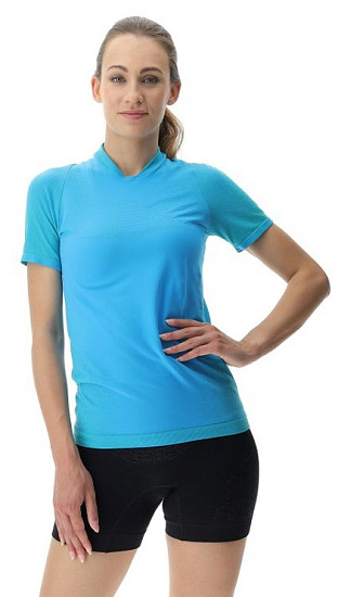 Футболка женская UYN Running Exceleration Ow Sh_Sl Turquoise/Ash - Фото 6 большая