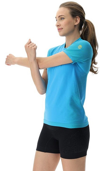 Футболка женская UYN Running Exceleration Ow Sh_Sl Turquoise/Ash - Фото 8 большая