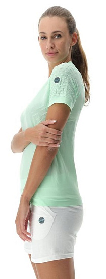 Футболка женская UYN Run Fit Ow Sh_Sl Green Ash - Фото 4 большая