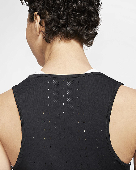 Майка женская Nike Aeroswift Singlet Black/White - Фото 7 большая