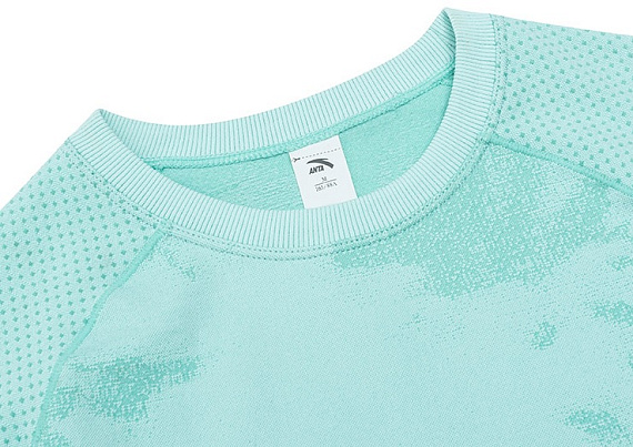 Футболка женская Anta Running LS Heather Green - Фото 3 большая