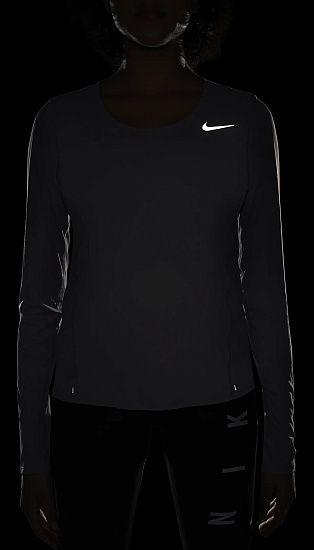 Футболка женская Nike City Sleek LS Pink - Фото 8 большая