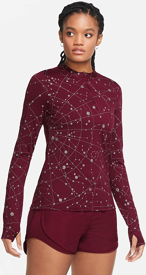 Футболка женская Nike Element Flash Dark Beetroot/Reflective Silver - Фото 7 большая