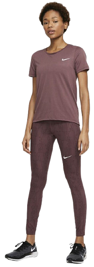 Футболка женская Nike Dri-FIT Run Division Dark Wine/Black/Reflective Silver - Фото 2 большая